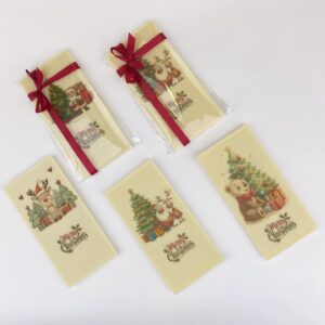 טבלת שוקולד לבן מודפסת לכריסמס