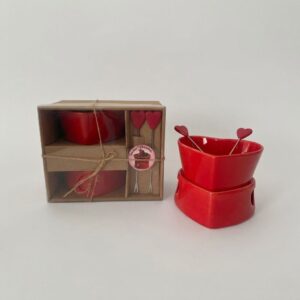 ערכת פונדו זוגית לב אדום