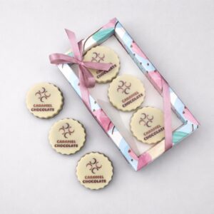 מארז 3 שוקולדים עגולים מודפסים בהתאמה אישית