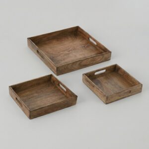 מגש עץ מרובע - 3 גדלים לבחירה